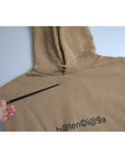 Balenciaga Brown Cotton Symbolic Molleton Bouclette Hooded Sweater