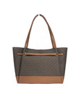 Michael Kors Reed Large Belted Tote Shoulder Bag Purse Brown