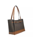Michael Kors Reed Large Belted Tote Shoulder Bag Purse Brown