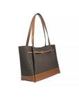 Michael Kors Reed Large Belted Tote Shoulder Bag Purse Brown