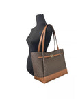 Michael Kors Reed Large Belted Tote Shoulder Bag Purse Brown