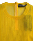 Dolce & Gabbana Yellow Sheer Polyester Long Sleeves Blouse