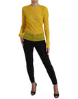Dolce & Gabbana Yellow Sheer Polyester Long Sleeves Blouse