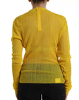 Dolce & Gabbana Yellow Sheer Polyester Long Sleeves Blouse