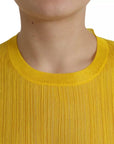 Dolce & Gabbana Yellow Sheer Polyester Long Sleeves Blouse