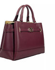 Michael Kors Reed Small Leather Belted Satchel Crossbody Bag Oxblood