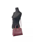 Michael Kors Reed Small Leather Belted Satchel Crossbody Bag Oxblood