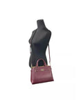 Michael Kors Reed Small Leather Belted Satchel Crossbody Bag Oxblood