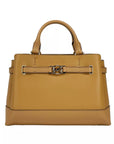 Michael Kors Reed Small Leather Belted Satchel Crossbody Bag Brown