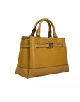 Michael Kors Reed Small Leather Belted Satchel Crossbody Bag Brown