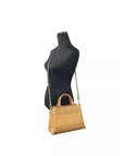 Michael Kors Reed Small Leather Belted Satchel Crossbody Bag Brown