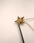 Dolce & Gabbana Gold Brass DG Logo Star Crystal Brooch Lapel Pin