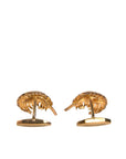 Dolce & Gabbana Gold 925 Sterling Silver Crystal Leaf Cufflink