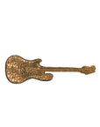 Dolce & Gabbana Gold Brass Beaded Guitar Pin Brooch
