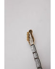 Dolce & Gabbana Gold Brass Beaded Guitar Pin Brooch