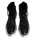 Dolce & Gabbana Black Nylon Galileo High Top Sneakers Shoes