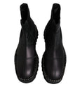 Dolce & Gabbana Black Chelsea Boots Leather Slip On Shoes