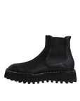 Dolce & Gabbana Black Chelsea Boots Leather Slip On Shoes