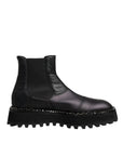 Dolce & Gabbana Black Chelsea Boots Leather Slip On Shoes