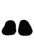 Dolce & Gabbana Black Viscose Velvet Slides Flat Slipper Shoes