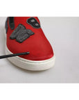 Dolce & Gabbana Red Leather Nylon Low Top Men Sneakers Shoes