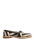 Dolce & Gabbana Black White Stripes Slip On Espadrille Shoes