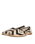 Dolce & Gabbana Black White Stripes Slip On Espadrille Shoes