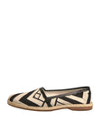 Dolce & Gabbana Black White Stripes Slip On Espadrille Shoes