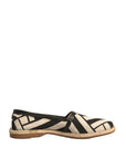 Dolce & Gabbana Black White Stripes Slip On Espadrille Shoes