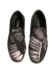 Dolce & Gabbana Black Canvas Tropical Print Slip On Shoes