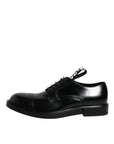Dolce & Gabbana Black Patent Leather Derby Lace Up Formal Dress Shoes