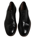 Dolce & Gabbana Black Leather Lace Up Men Derby Formal Shoes