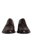 Dolce & Gabbana Brown Leather Derby Wingtip Lace Up Formal Dress Shoes