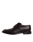 Dolce & Gabbana Brown Leather Derby Wingtip Lace Up Formal Dress Shoes