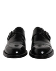 Dolce & Gabbana Black Leather Monk Strap Derby Formal Shoes