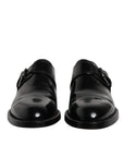 Dolce & Gabbana Black Leather Monk Strap Derby Formal Shoes