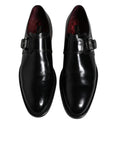 Dolce & Gabbana Black Leather Monk Strap Derby Formal Shoes