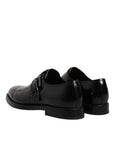 Dolce & Gabbana Black Leather Monk Strap Derby Formal Shoes