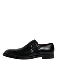 Dolce & Gabbana Black Leather Monk Strap Derby Formal Shoes