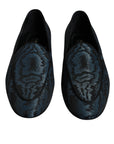 Dolce & Gabbana Blue Black Flats Men Loafers Dress Shoes