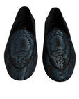 Dolce & Gabbana Blue Black Flats Men Loafers Dress Shoes