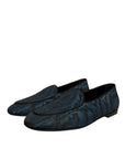 Dolce & Gabbana Blue Black Flats Men Loafers Dress Shoes