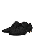 Dolce & Gabbana Black Jacquard Lace Up Derby Dress Shoes