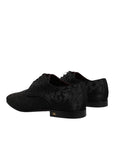 Dolce & Gabbana Black Jacquard Lace Up Derby Dress Shoes