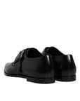 Dolce & Gabbana Black Leather Monk Strap Derby Formal Shoes