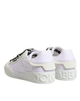 Dolce & Gabbana White Nylon Leather Low Top Sneakers Shoes
