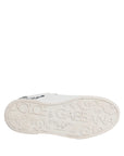 Dolce & Gabbana White Blue Leather Crown Milano Sneakers Shoes