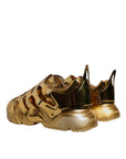 Dolce & Gabbana Gold Daymaster Leather Low Top Sneakers Shoes