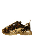 Dolce & Gabbana Gold Daymaster Leather Low Top Sneakers Shoes