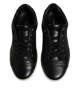 Dolce & Gabbana Black London Nappa Leather Men Sneakers Shoes